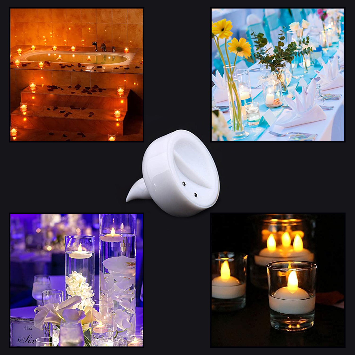 6432 Set Of 12 Flameless Floating Candles Battery Operated Tea Lights Tealight Candle - Decorative Wedding. 6432 Set Of 12 Flameless Floating Candles Battery Operated Tea Lights Tealight Candle - Decorative Wedding.